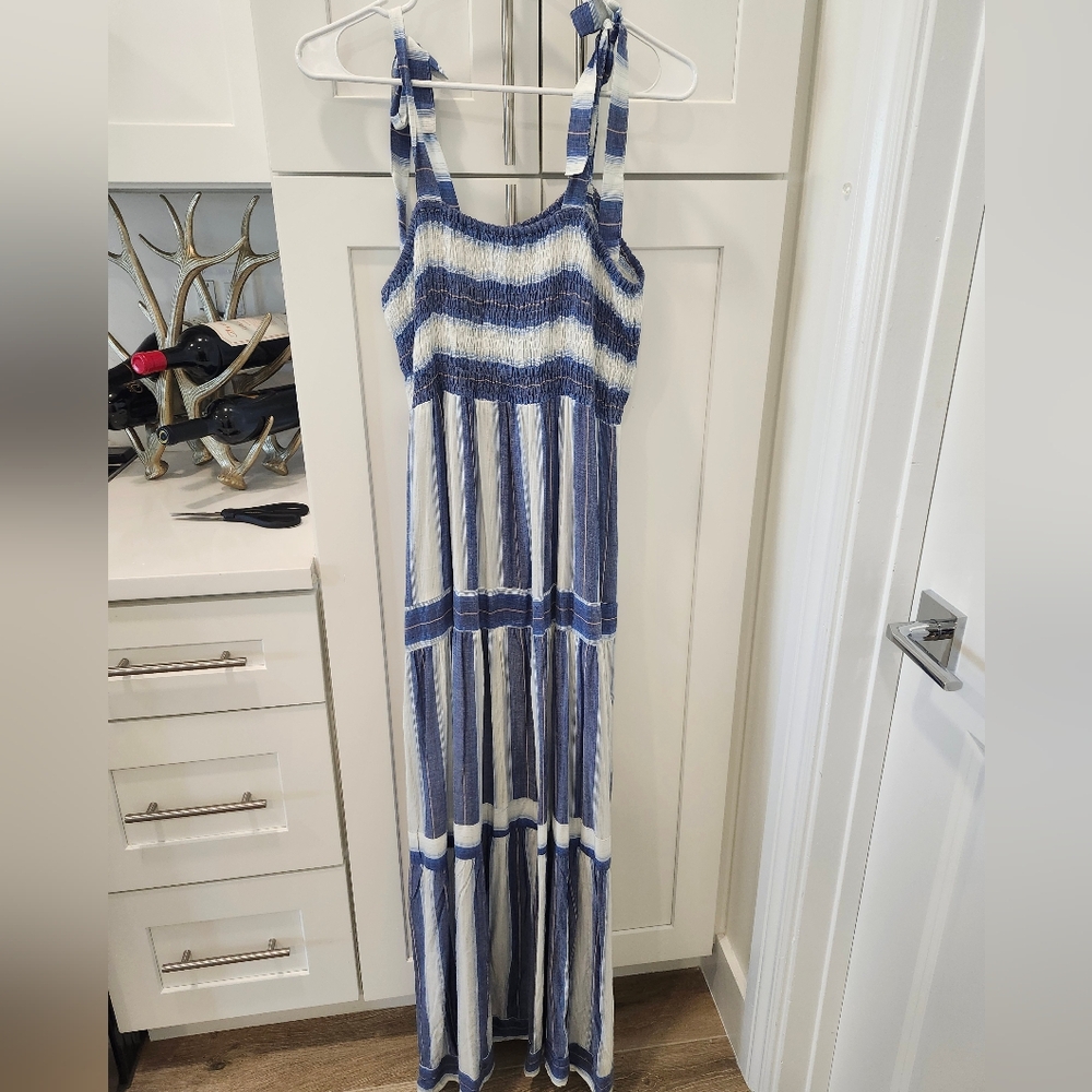 Bindu Marina Maxi Dress - Blue Stripes - Picture 4 of 7